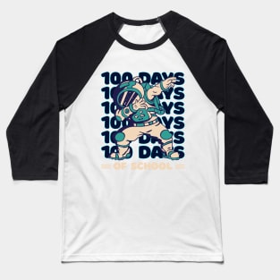 100 days of school typography featuring Astronauts dabbing #4 Baseball T-Shirt